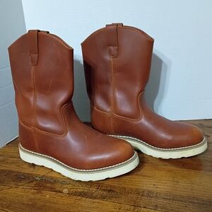 Men's Brown Western Work Boots with Cream Outsole